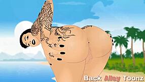 Cartoon booty gets a hard anal fuck