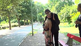 Some public sex threesome with a hot brunette special in a fetish clips